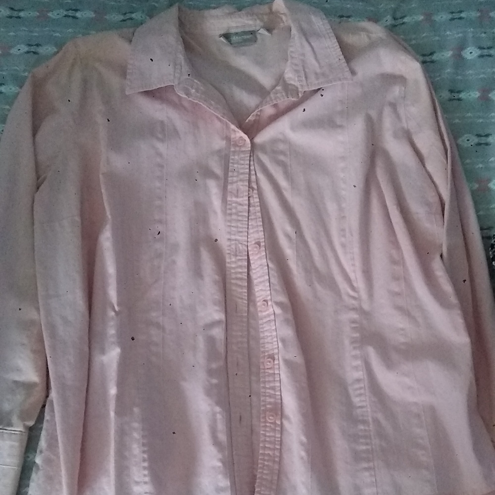 croft and barrow pink button up shirt womans